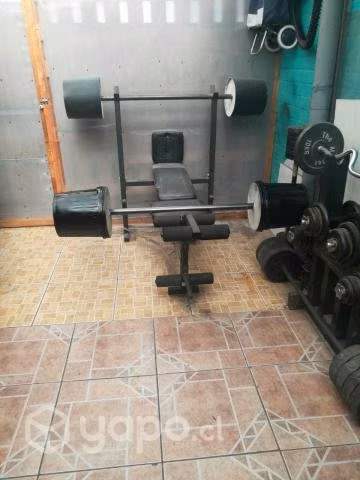 Banco de Ejercicio + 2 pesas (barras)