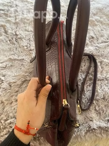 Cartera Gacel de cuero burdeo - Imagen 5