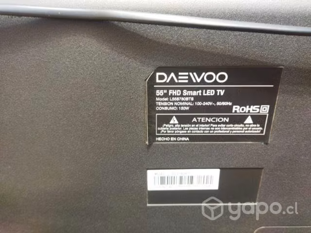 Smart TV Daewoo 55" con Rack de vidrio templado