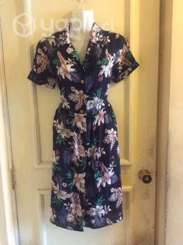 Vestido manga corta floreado algodón Small