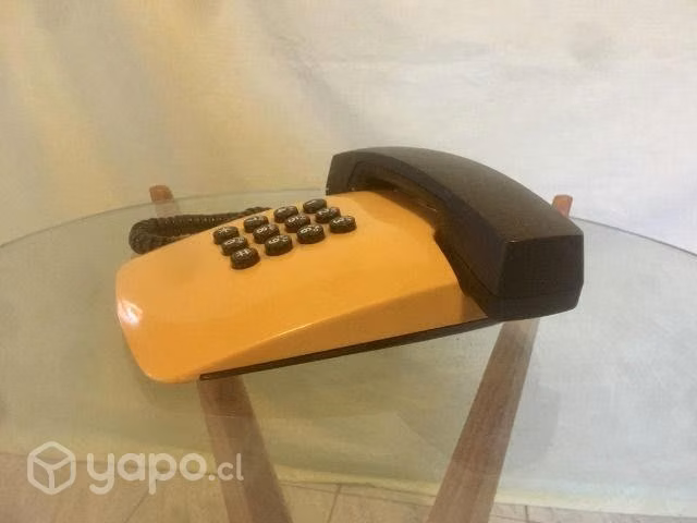 Teléfono Antiguo Botones Amarillo 70s Retro