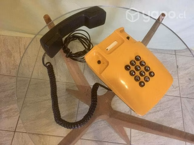 Teléfono Antiguo Botones Amarillo 70s Retro