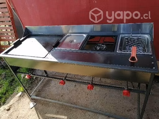 Freidora + plancha + baño maría + fogón