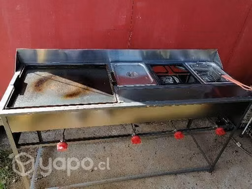 Freidora + plancha + baño maría + fogón