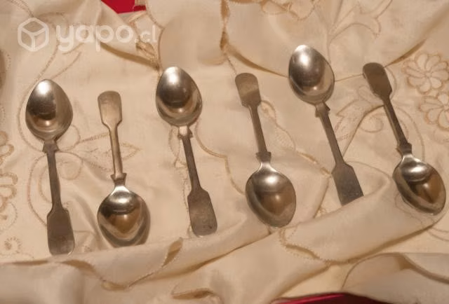 Antiguo set de cucharas de té plaqué marca platex