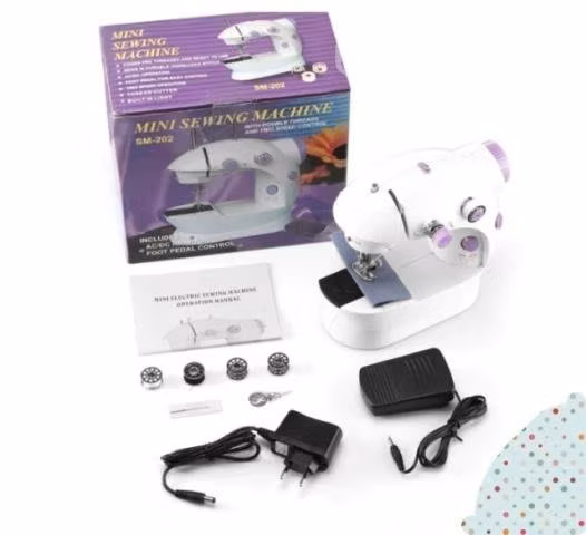 Mini máquina de coser multifuncional con pedal - Imagen 4