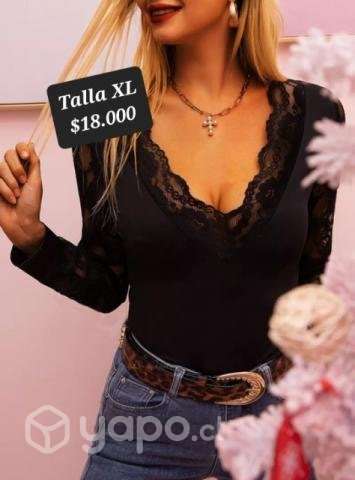 Hermosas poleras L y XL, con encaje. - Imagen 4