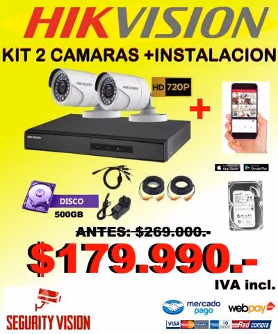 Kit dvr 4 camaras de seguridad + Instalacion inclu
