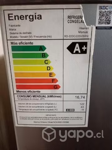 Refrigerador Hisense Acero inoxidable