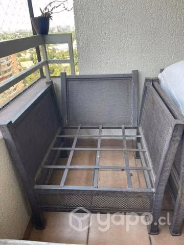 Sillones de terraza línea plana/ fierro tipo malla