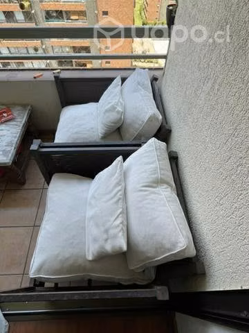 Sillones de terraza línea plana/ fierro tipo malla