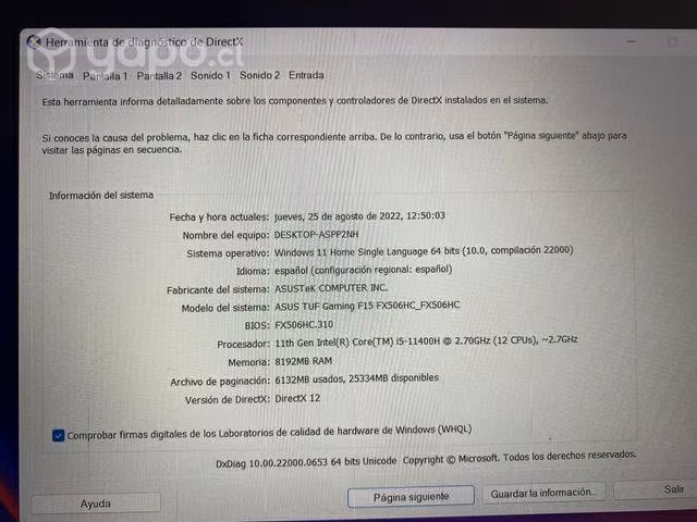 Laptop ASUS TUF GAMING 11 Generación - Imagen 4