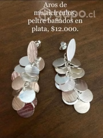 Joyas de peltre bañado en plata