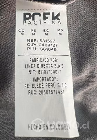 Polera Marca Pacifika Talla L/xl Gris