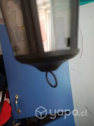 Farol exterior fierro y vidrio color negro colgant