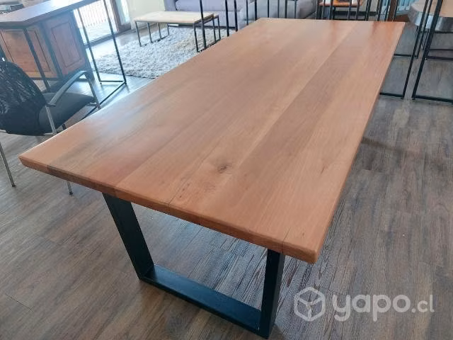 Mesa comedor estilo industrial cubierta roble - Imagen 2