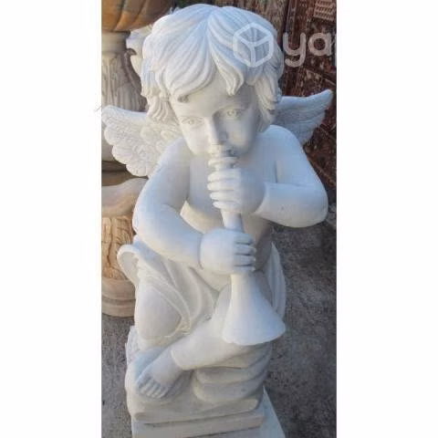 Niño angel de la trompeta * escultura en marmol
