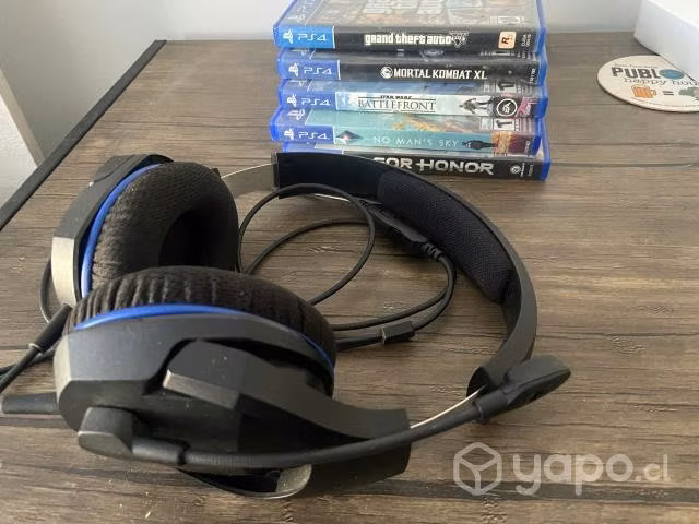 Ps4 5 juegos + 3 controles + audifonos gamer