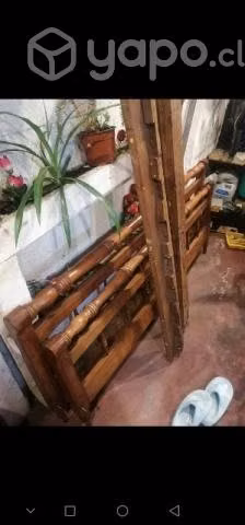Cama 2 plazas, velador, colchon