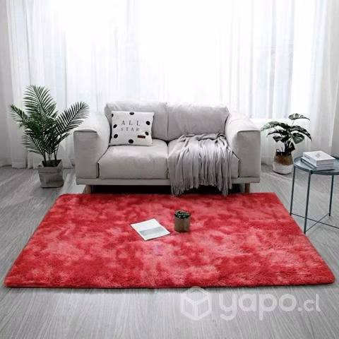Alfombras peludas rojo jaspeado 150x200 CM