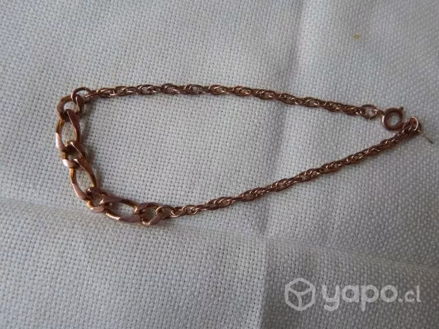 Pulsera de cobre tipo cadena, 23 cms