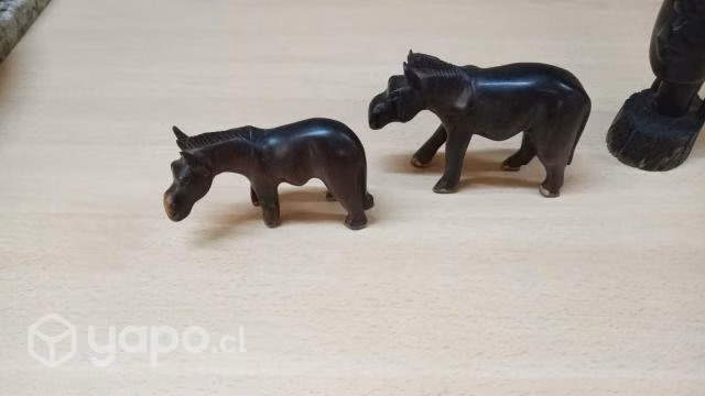 Vintage Tallado de madera de ébano Figura Mujer Af - Imagen 3