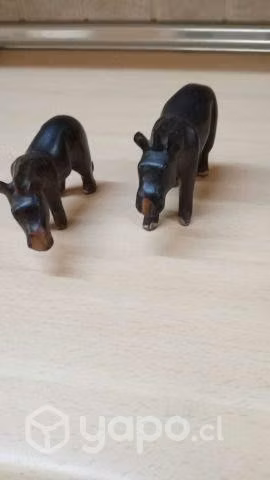 Vintage Tallado de madera de ébano Figura Mujer Af