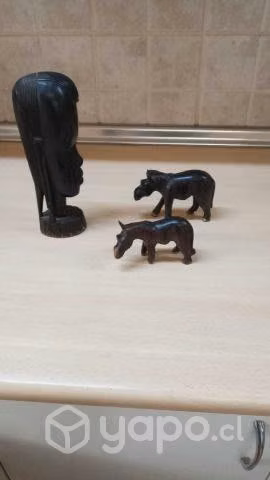 Vintage Tallado de madera de ébano Figura Mujer Af - Imagen 4