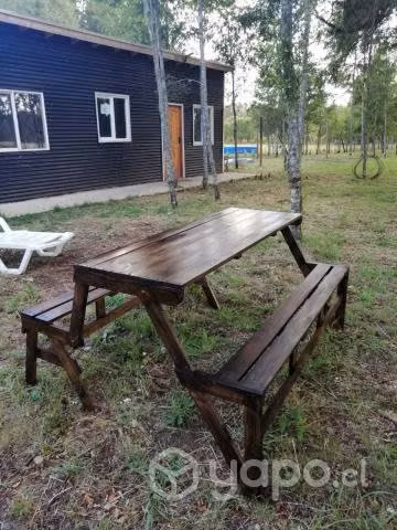 Mesa Plegable con bancas exterior - Imagen 3