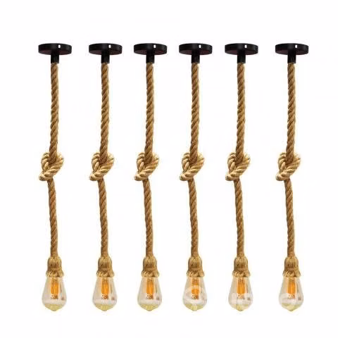 Lampara colgante decorativo vintage con ampolleta - Imagen 4