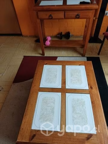 Mesa y mesa de arrimo rusticas