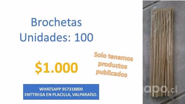 Artículos plásticos y brochetas