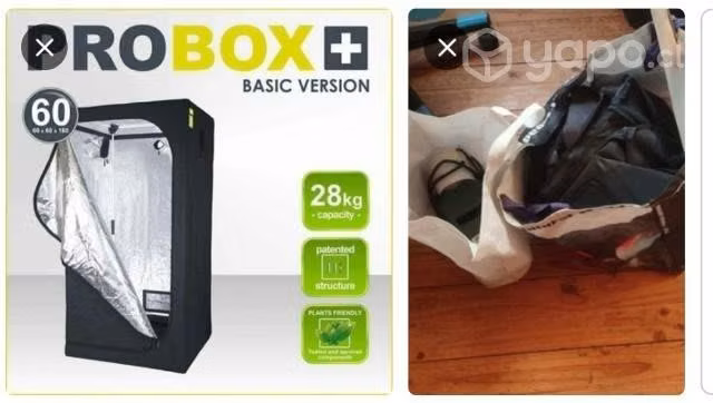 carpa de cultivo con sus accesorios