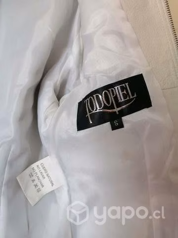 Chaqueta de cuero blanco original talla S