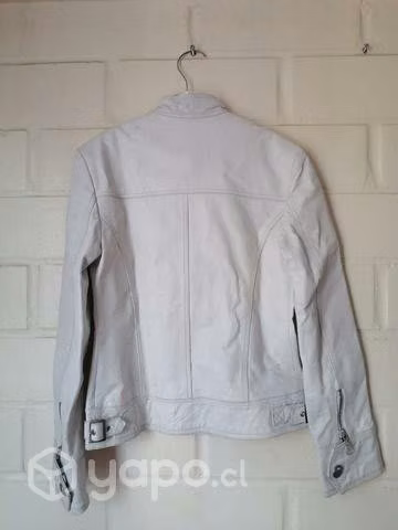 Chaqueta de cuero blanco original talla S