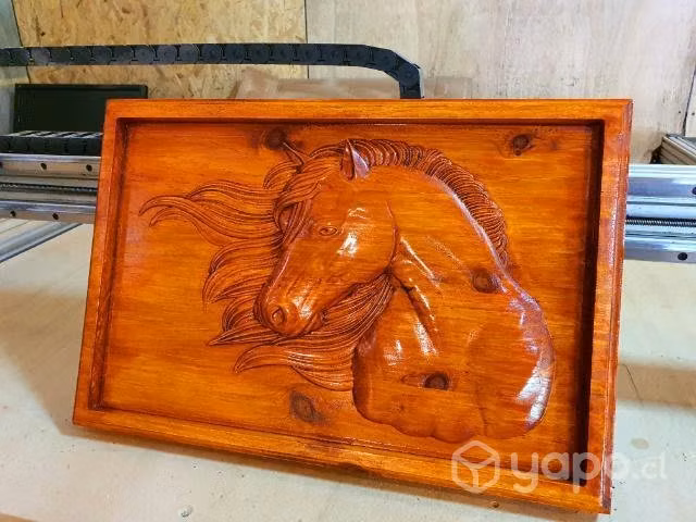 Cuadro caballo madera tallado - Imagen 4