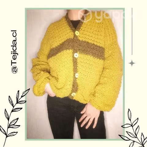 Chaleco Cardigan Oversized verde - Imagen 2