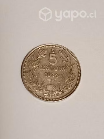 Moneda de 5 centavos. 1934. Chile