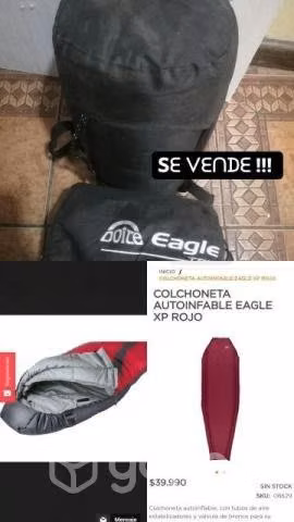 Saco de dormir y colchoneta autoinflable