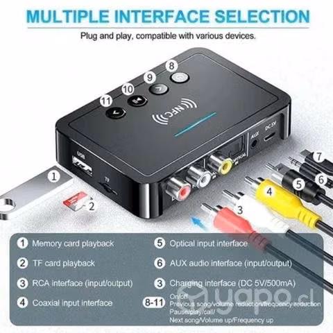 Nfc Bluetooth5.0 Transmisor/receptor Audio Estéreo