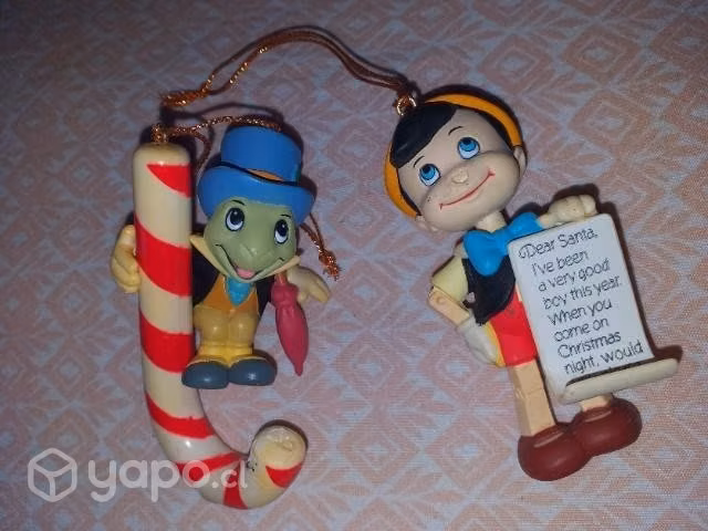 Pinocho y pepe grillo figuras navideñas