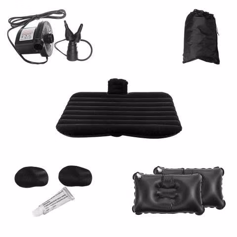 Colchon Inflable Auto Almohada con Compresor Negro