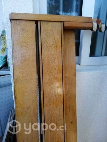 Cama dos plazas buena madera ruedas somier sueco