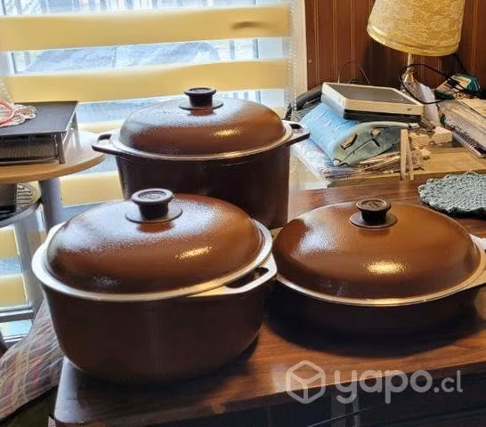 ollas 2 tipos y 1 paellera imitación esse