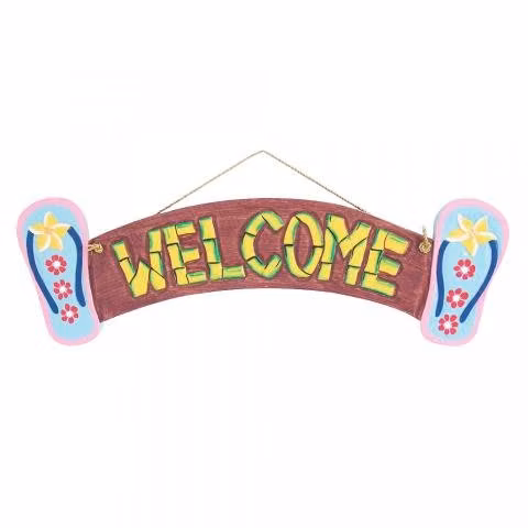 Cartel de madera "welcome" 55 cm