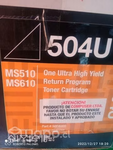 Toner lexmark 504u y 604h black original de alta