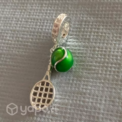 Charm de plata 925 Raqueta de tenis con pelota