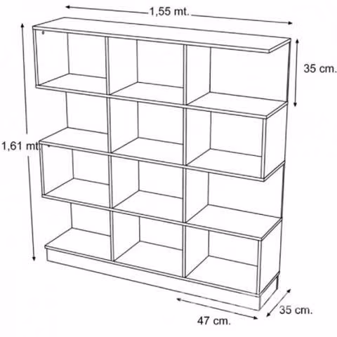 Librero aucland modular estilo albayalde