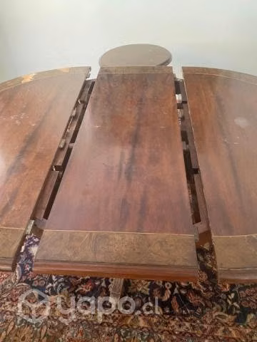 Mesa comedor redonda y extensible encina