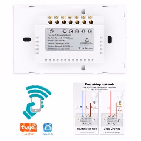 Interruptor Wifi Csmart 3 Canales-Touch Sin Neutro